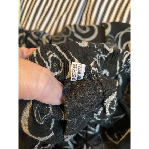 wide leg capri pants Beach Boho Hippie hight waist pull on Summer Cotton Large - Picture 6 of 6